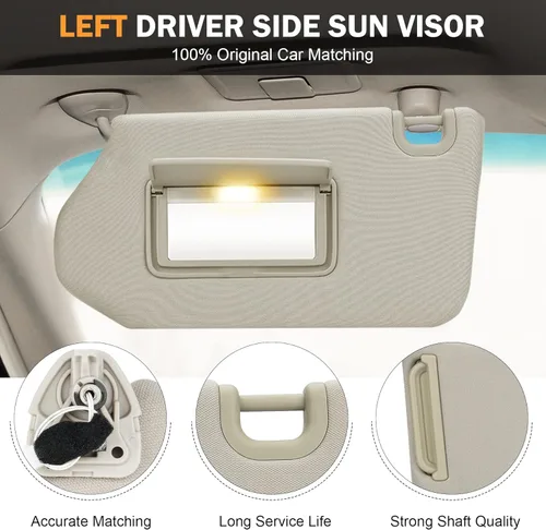 Miniatura 2 de TadaMark Visera solar del lado izquierdo del conductor compatible con Nissan Pathfinder 2013 2014 2015 2016 2017 2018 Infiniti QX60 2014 2015 2016
