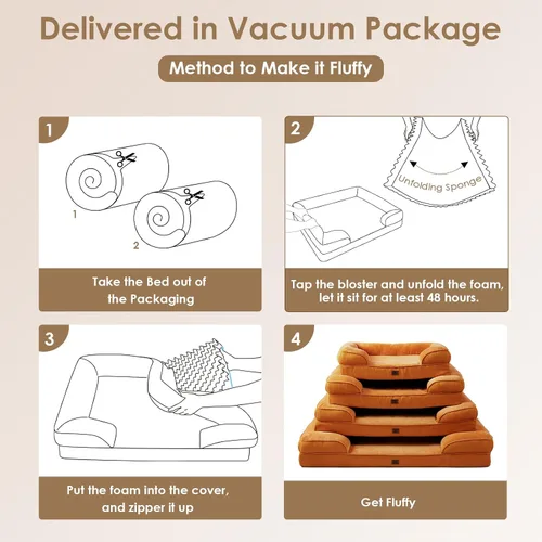 Miniatura 173 de EHEYCIGA – Cama ortopédica impermeable para perros pequeños, de espuma viscoelástica tipo caja de huevos, con bordes elevados y base antideslizante