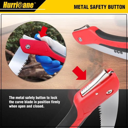 Miniatura 3 de HURRICANE Sierra plegable/implemento de poda de 10 pulgadas/engranaje de corte de madera/cortador de árbol de campamento con hoja curva SK5/dientes