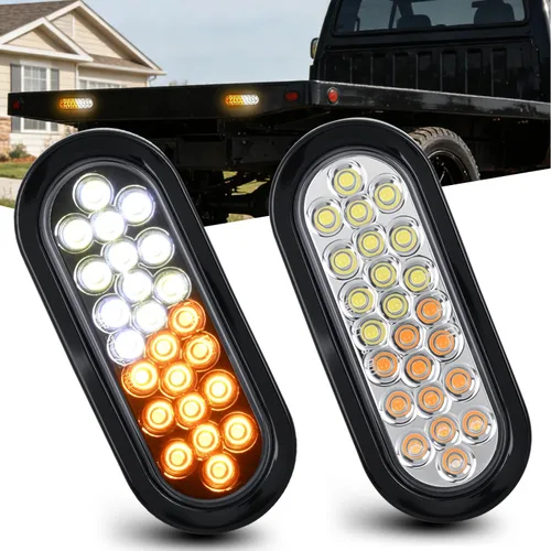 Miniatura 17 de Nilight Luz trasera ovalada de 6 pulgadas, 4 unidades, color rojo, 24 luces LED de parada de freno y giro con ojales de montaje empotrado, 4 luces