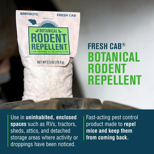 Miniatura 3 de EarthKind Fresh Cab - Repelente de roedores y cápsula de bolsa – Repelente botánico de roedores y ratones – Hecho con fibras vegetales y aceites