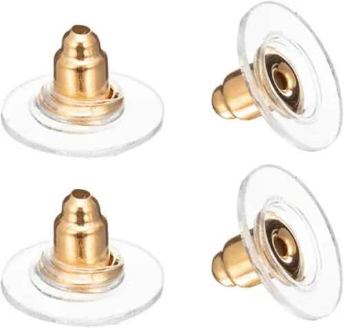 Parte trasera de aretes dorada, parte trasera de aretes para orejas caídas/tachuelas/aretes pesados, 100 piezas levantadores de aretes (dorado)