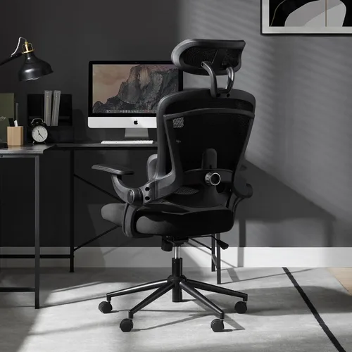 Miniatura 11 de Silla ergonómica de malla para el hogar, escritorio de computadora, silla reclinable giratoria con ruedas, soporte lumbar, cómoda silla de trabajo