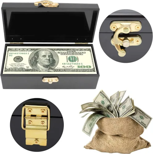 Miniatura 3 de Caja de Dinero de Acrílico con Cerradura en Negro, Portamonedas, Organizador de Efectivo, Bandeja de Monedas de Una Fila, Caja de Almacenamiento