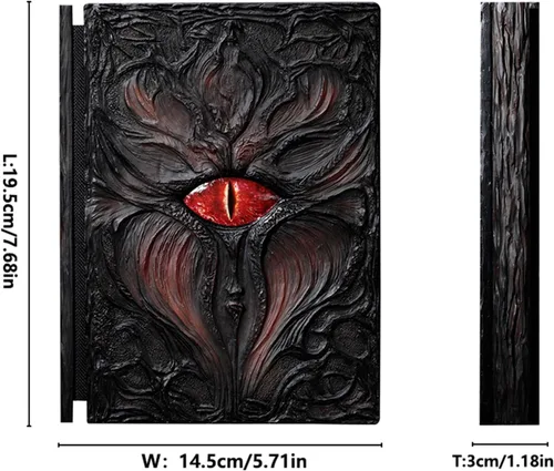 Miniatura 3 de Diario de ojo de dragón, libros de bocetos de ojo demoníaco, grimorio, cuaderno de grabado de resina 3D hecho a mano para campañas de DND, diario
