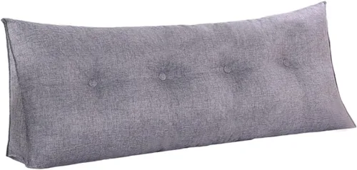 Miniatura 9 de Almohada de cuña para dormir, cojín grande con funda de almohada extraíble, cojín triangular para soporte de espalda para cama o sofá tamaño King