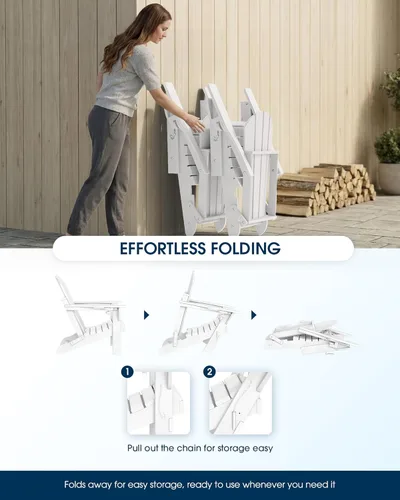 Miniatura 6 de MUCHENGHY Sillas plegables Adirondack, sillas para patio, sillas de césped, sillas de exterior, silla Adirondack de plástico, sillas para hoguera