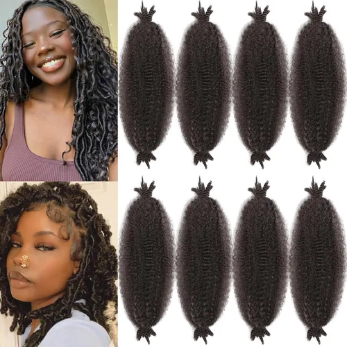 Miniatura 11 de Marley Twist - Cabello trenzado de 10 pulgadas, cabello trenzado preseparado y afro trenzado, 8 paquetes para rastas sintéticas desgastadas