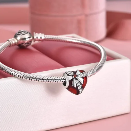 Miniatura 2 de DALARAN Dijes de Navidad para pulsera de plata de ley, copo de nieve azul con circonita cúbica para mujer