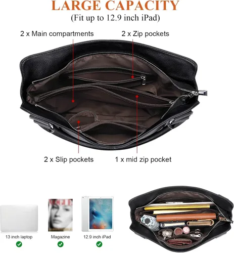 Miniatura 6 de Over Earth Bolsos de cuero genuino para mujer, bolso de hombro Hobo para mujer