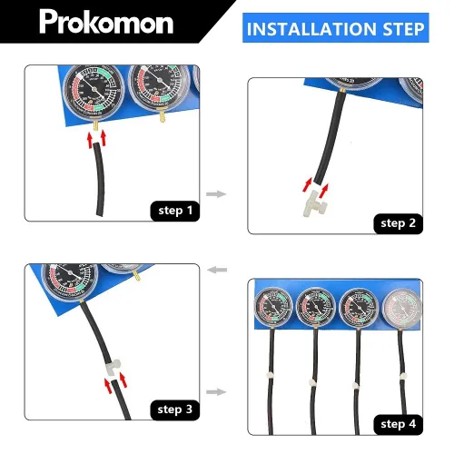 Miniatura 5 de Kit de herramientas sincronizador de carburador para motocicleta; herramienta sincronizadora de carburador con 4 medidores y estuche de plástico