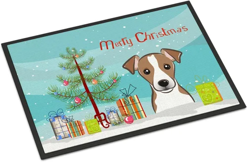 Miniatura 107 de Caroline's Treasures BB1616MAT - Tapete para puerta delantera de árbol de Navidad y sabueso afgano de 18 x 27 pulgadas, para interiores