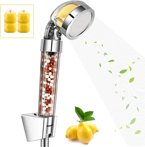 Miniatura 3 de Juego de 4 filtros de repuesto de bálsamo de limón para cabezal de ducha con filtro de vitamina C, elimina cloro, cloramina y flúor, suaviza el agua