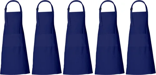 RAJRANG Delantales 100% algodón sólido con 3 bolsillos unisex a granel delantal para cocina, restaurante, barbacoa, pintura y manualidades