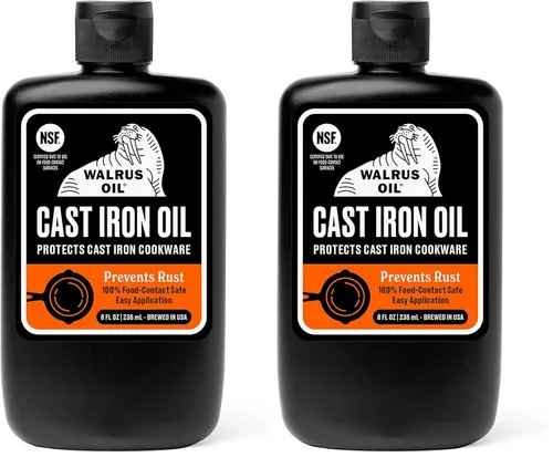 Miniatura 10 de WALRUS OIL - Aceite de hierro fundido, aceite de cártamo de alto punto de humo para condimentos, mantenimiento de hierro fundido. 100% natural