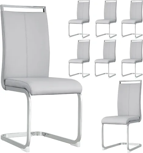 Miniatura 32 de Juego de 2 sillas de comedor modernas con esponja de alta densidad tapizada y patas de metal, sillas para comedor, sillas de comedor de piel