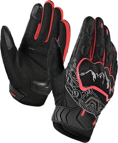 Miniatura 16 de BORLENI Guantes de montar en motocicleta, pantalla táctil, guantes de dedo completo, motocross, carreras, bicicleta, deportes al aire libre