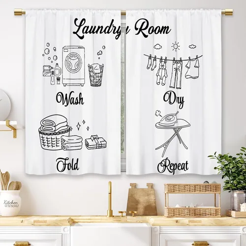 Miniatura 13 de Cortinas de Cocina de Girasol Estilo Granja, Cortinas de Ventana Cortas Pequeñas de Café con Flores Rústicas Florales del Campo, Cortinas de Ventana