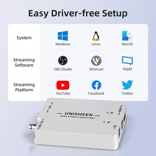 Miniatura 6 de Tarjeta de video HDMI de captura USB 3.0, transmisión en vivo y grabación, HDMI a USB Dongle Full HD 1080P Transmisión en vivo Video Game Grabber