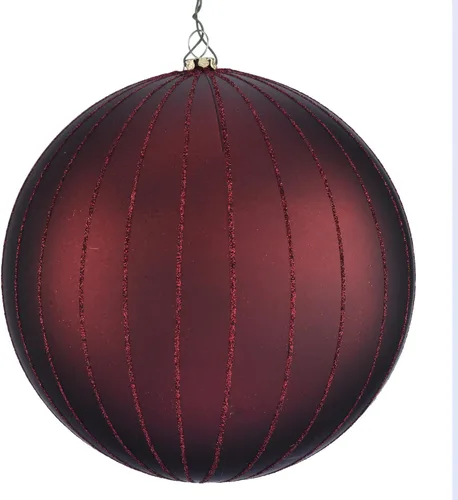Miniatura 48 de Vickerman Adorno navideño de bola de avena mate con purpurina de 5 pulgadas. Incluye 4 piezas por bolsa.