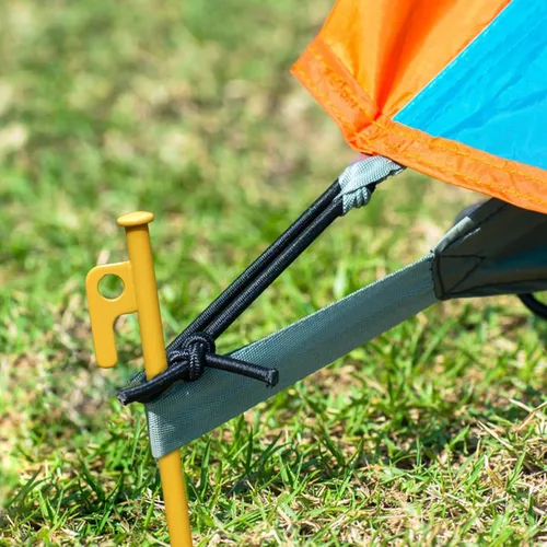 Miniatura 2 de Paquete de 8 estacas de tienda de campaña resistentes de 12 pulgadas de acero para acampar irrompibles e inflexibles Amarillo