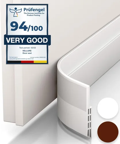 Vellure® Topes de puerta para la parte inferior de la puerta - Nueva tira de sellado/barrido de puerta premium (Ahorra energía – se instala rápida y