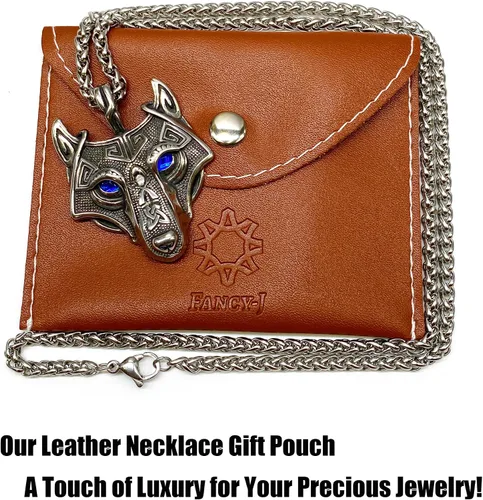 Miniatura 6 de Collar de talismán de lobo vikingo Fenrir cadena de acero inoxidable para hombre, joyería vintage para hombre, colgante de amuleto vikingo pagano