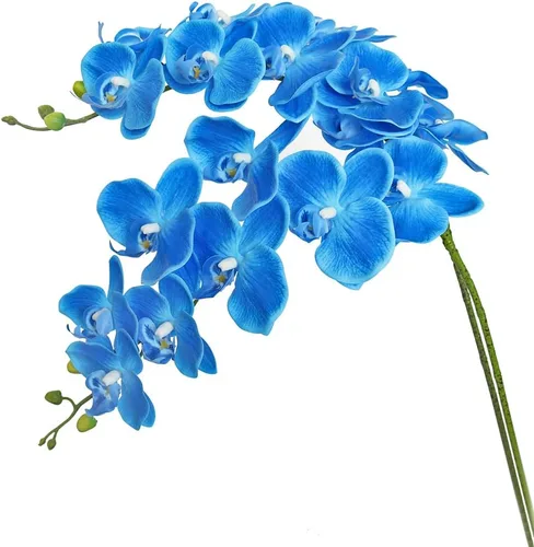 Htmeing Flores artificiales de Phalaenopsis de 38 pulgadas, ramas de tacto real (no seda), flores de orquídeas para decoración de hogar, oficina,