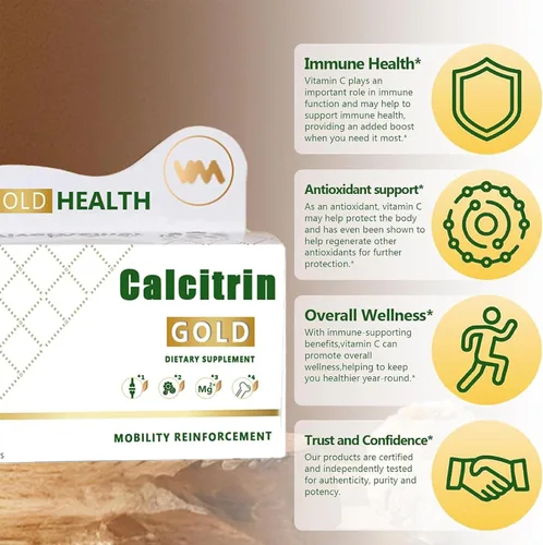 Miniatura 5 de Calcitrin Gold Suplemento dietético – Apoyo de movilidad y fuerza ósea, suplemento de fuerza articular, adecuado para hombres, ancianos y mujeres