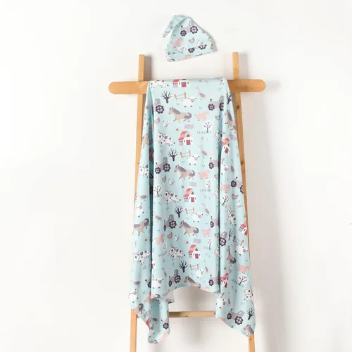 Miniatura 2 de Manta de recepción para recién nacido, manta para bebé, tamaño grande, suave, para bebés, niñas y niños, 43 x 53 pulgadas, Azul, 0 a 6 meses