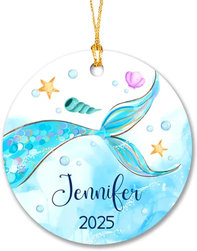 Miniatura 7 de Adorno de Navidad 2026 con texto en inglés "Bee Merry Christmas", adornos personalizados de Navidad de abejas 2026, decoración colgante de árbol