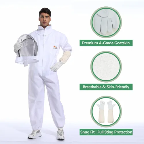 Miniatura 4 de Traje de abeja para hombres y mujeres, a prueba de picaduras, traje de apicultura de polialgodón, disfraz de apicultor y con guante y capucha