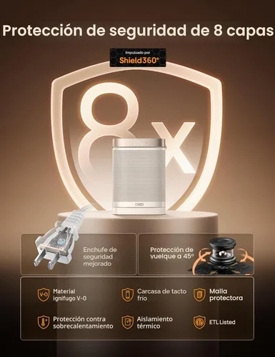 Miniatura 3 de DREO Atom One - Calentador de espacio con control remoto, calentadores eléctricos oscilantes de 70° con termostato digital, calentador de cerámica
