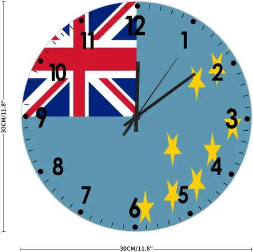 Miniatura 10 de Cheyan Reloj de pared con bandera de Canadá de 12 pulgadas, silencioso, sin tictac, de PVC, funciona con pilas, reloj redondo decorativo, regalo