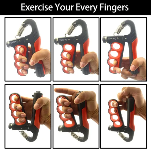 Miniatura 4 de Grip Strength Trainer, 5-100KG (11-220 LB) Adjustable Resistance Forearm Hand Gripper Strengthener with Counter, Hand Wrist Exercise Workout Rojo