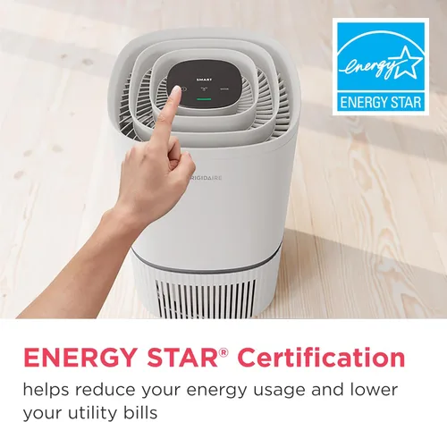 Miniatura 6 de Frigidaire PureA300 purificador de aire HEPA para dormitorios pequeños, cubre hasta 850 pies cuadrados, filtración de 3 etapas, certificación Energy