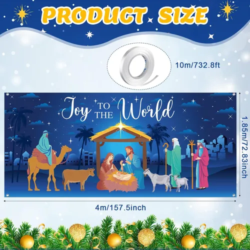 Miniatura 2 de Buryeah Decoración navideña para puerta de garaje, 6 x 13 pies, cubierta de Navidad para puerta de garaje, telón de fondo grande para decoraciones