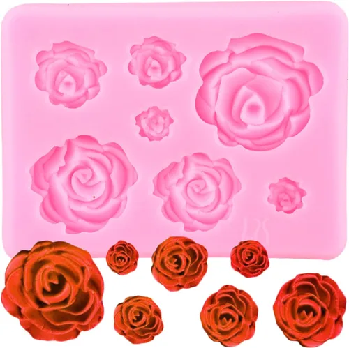 Miniatura 9 de ZiXiang Moldes de silicona de flores de rosas, molde de fondant de flores de margarita para decoración de pasteles, decoración de cupcakes, caramelo