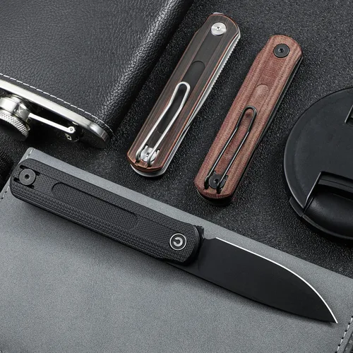 Miniatura 2 de CIVIVI Foldis - Cuchillo plegable de bolsillo, hoja de acero Nitro-V negro lavado a la piedra, mango G10 con doble retención, cuchillo de bolsillo