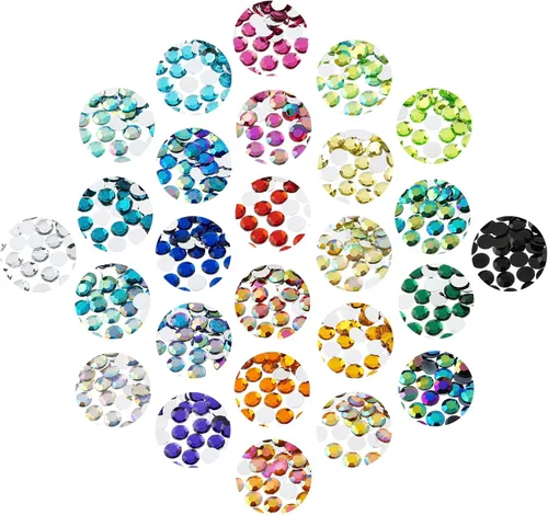 Miniatura 5 de John Bead 400 piezas de diamantes de imitación redondos acrílicos de 0.472 in (SS50), color verde, acrílico con parte trasera plana para hacer