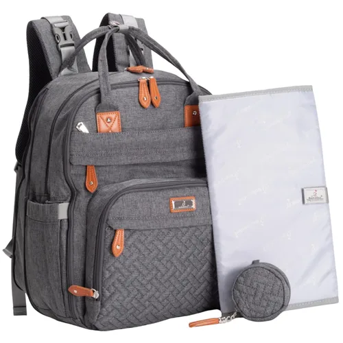 Miniatura 26 de BabbleRoo - Mochila para pañales - Bolso de viaje con artículos esenciales para bebés - Mochila multifuncional resistente al agua, bolso de viaje
