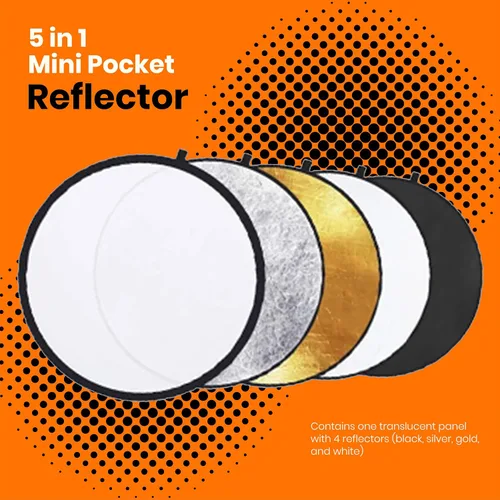 Miniatura 2 de PhotoTrust - Mini reflector de bolsillo 5 en 1, reflector súper portátil de 12 pulgadas/11.8 in, plegable, multidisco, reflector de luz