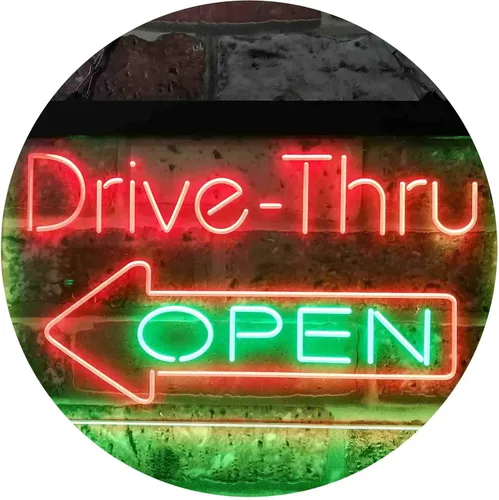 Miniatura 13 de ADVPRO Drive Thru Open Flecha Izquierda Señal de neón LED de doble color, azul y rojo, 24 x 16 pulgadas st6s64-i3827-br