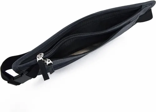 Miniatura 129 de DAITET Cinturón de dinero, soporte para pasaporte, cartera de viaje oculta segura con bloqueo RFID, riñonera encubierta (negro), Negro, Rfid