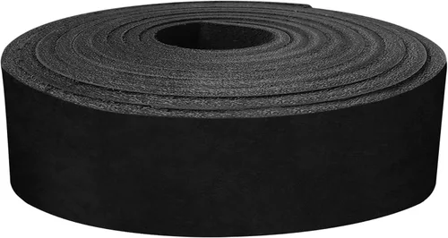 ELW 5-6 oz (0.079-0.094 in) Latigo - Correas de cuero de grado para cinturón | Tamaño: 1 x 50 pulgadas (1.0 x 50.0 in) | Negro | Cuero de vaca de