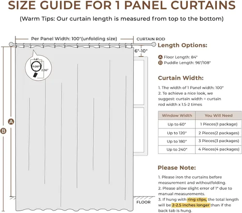 Miniatura 5 de INOVADAY Cortinas térmicas para puerta corredera 100% opacas para dormitorio, cortinas de puerta corrediza de vidrio extra anchas para patio, lino