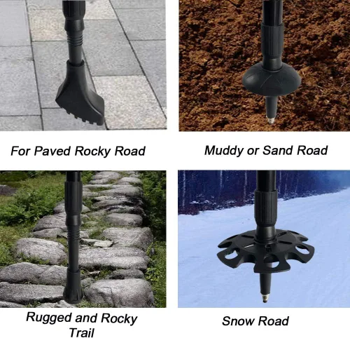 Miniatura 3 de Paquete de 10 puntas de goma para bastones de senderismo, protectores de puntas de repuesto, cestas de nieve, juego de cestas de barro para bastones