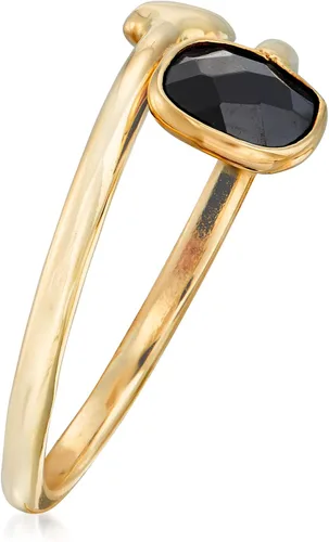 Miniatura 3 de Ross-Simons Italian Black Onyx Bypass Ring in 14kt Yellow Gold