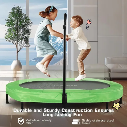 Miniatura 4 de Trampolín para niños, trampolín para niños pequeños, deportes de interior y juegos al aire libre, 56 pulgadas, capacidad de 220 libras