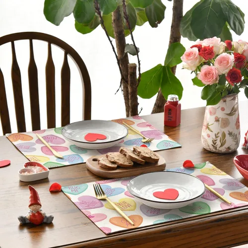 Miniatura 3 de Artoid Mode Ture Love - Juego de 4 manteles individuales de San Valentín de 12 x 18 pulgadas para decoración de fiestas, cocina, comedor